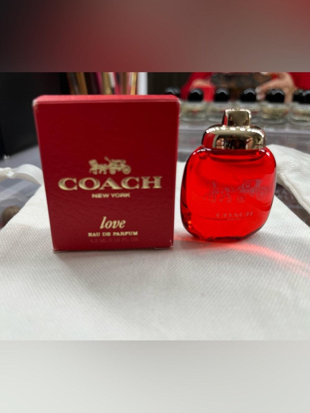 Coach Red Love Mini with Gold Accents